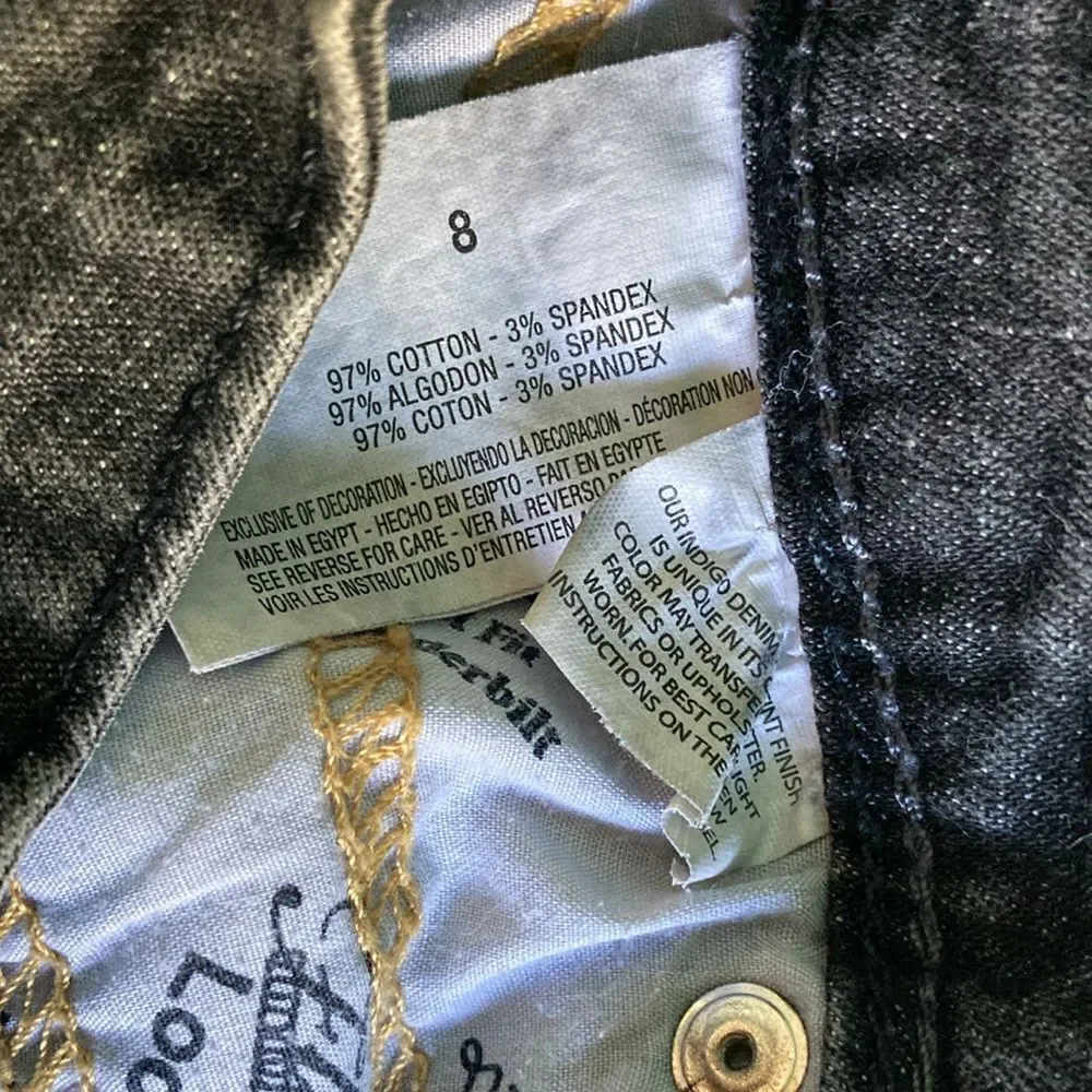 Gloria Vanderbilt “The Perfect Fit” Black Wash Straight Leg Jeans Marked 8 Fit 4